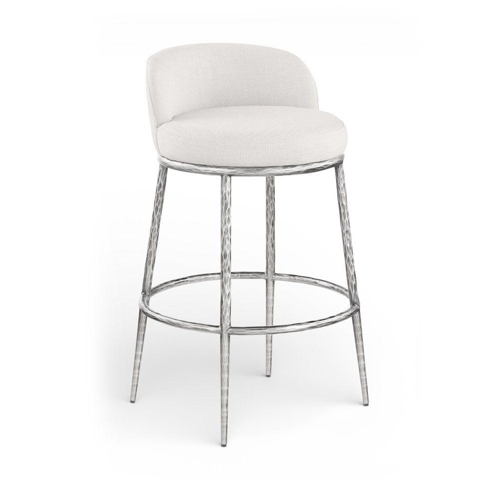 Ferro Cream Performance Fabric Upholstered Bar Stool