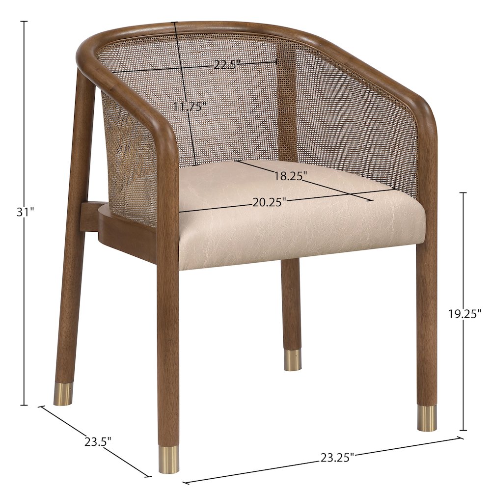 Sylvan Beige Vegan Leather Upholstered Dining Chair, Set of 2