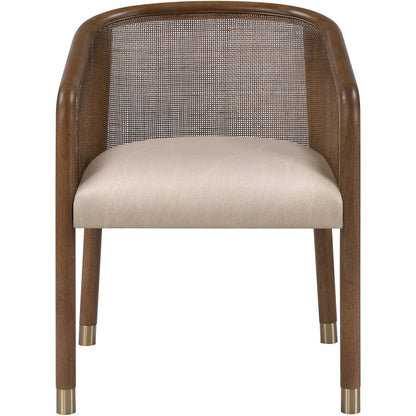 Sylvan Beige Vegan Leather Upholstered Dining Chair, Set of 2