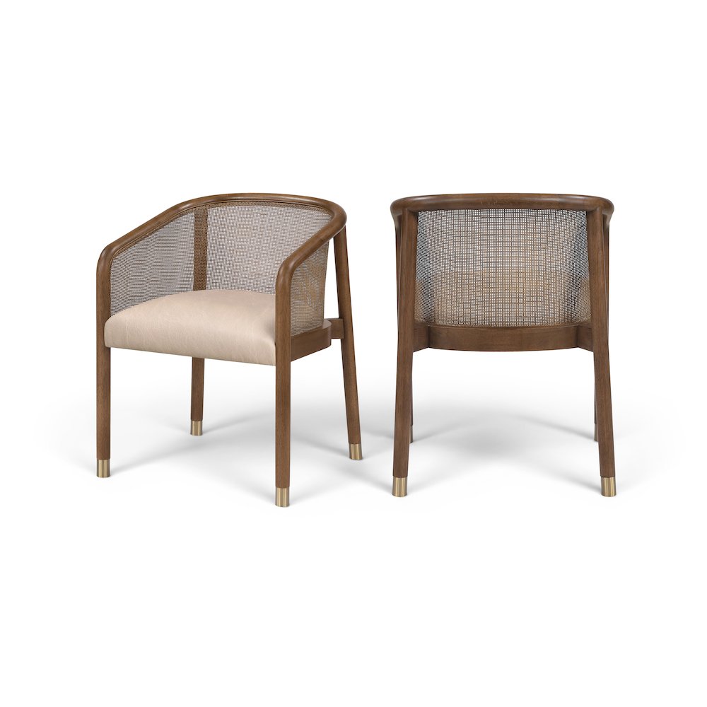 Sylvan Beige Vegan Leather Upholstered Dining Chair, Set of 2