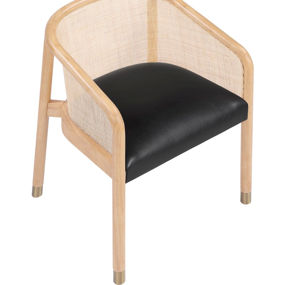 Sylvan Black Vegan Leather Upholstered Dining Chair, Set of 2