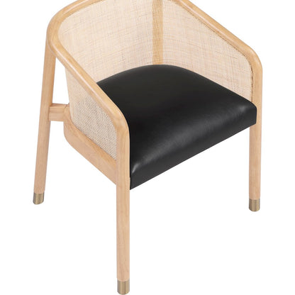 Sylvan Black Vegan Leather Upholstered Dining Chair, Set of 2