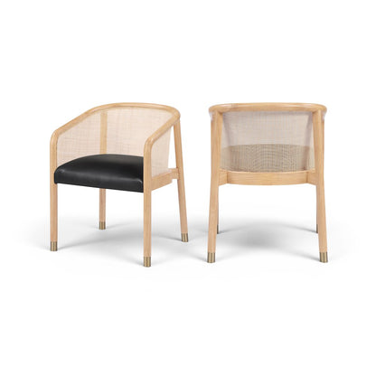 Sylvan Black Vegan Leather Upholstered Dining Chair, Set of 2