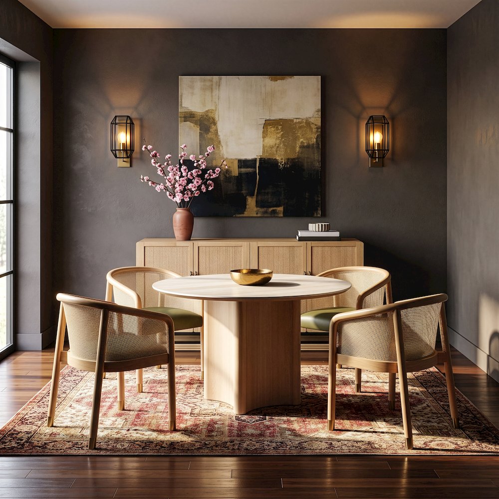 Sylvan Olive Vegan Leather Upholstered Dining Chair, Set of 2