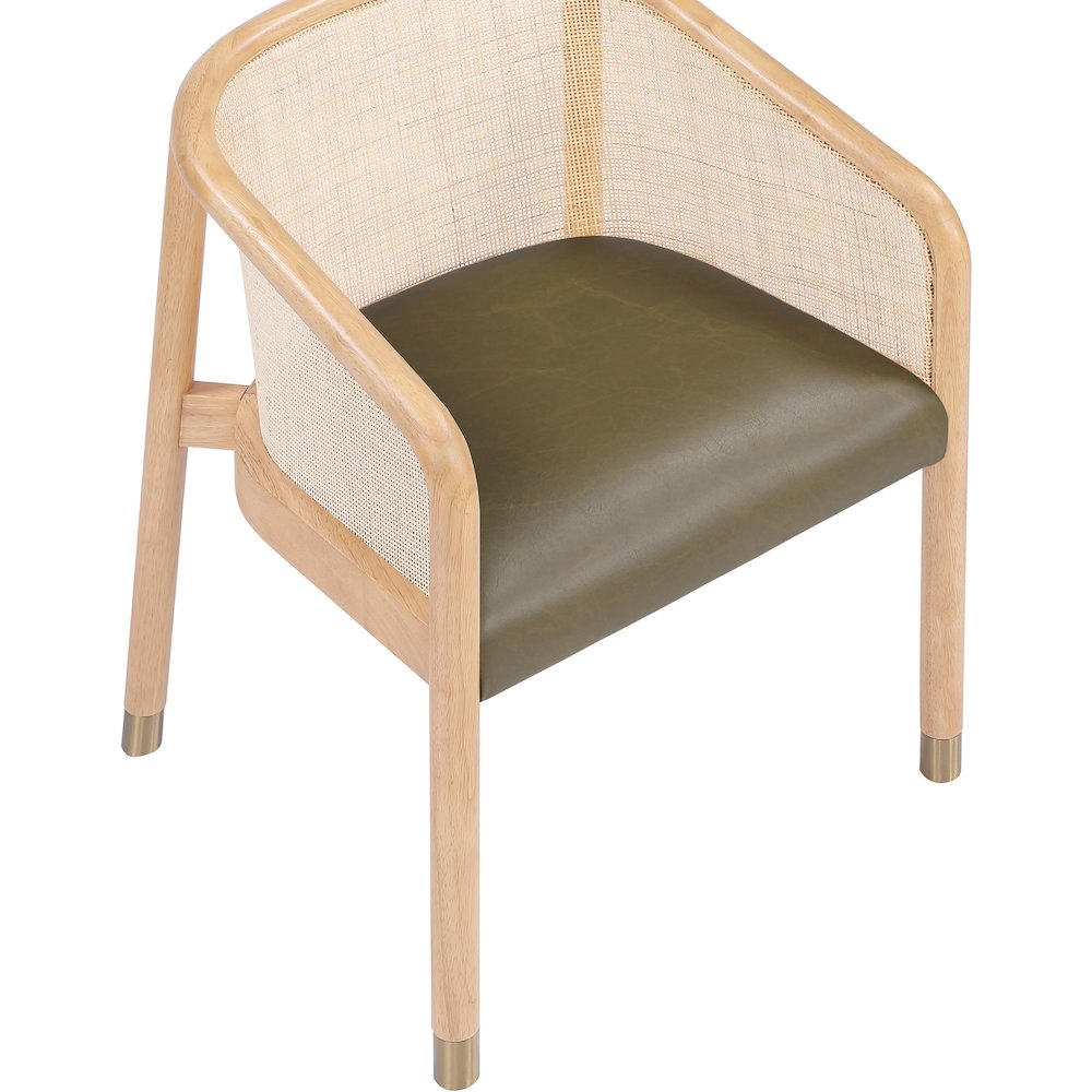 Sylvan Olive Vegan Leather Upholstered Dining Chair, Set of 2