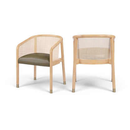 Sylvan Olive Vegan Leather Upholstered Dining Chair, Set of 2