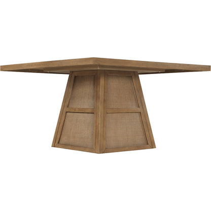 Fenwick 54.25" Brown Cane, Oak Veneer And Solid Wood Dining Table