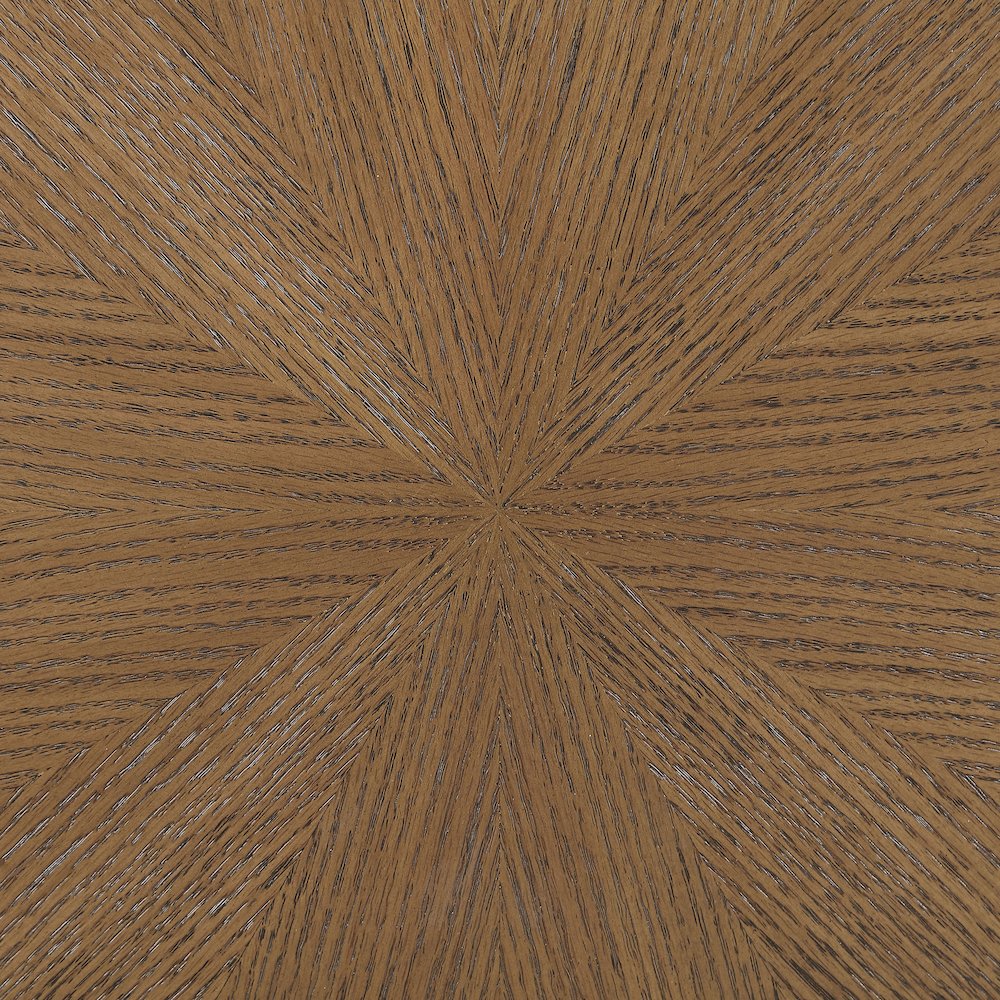 Fenwick 54.25" Brown Cane, Oak Veneer And Solid Wood Dining Table