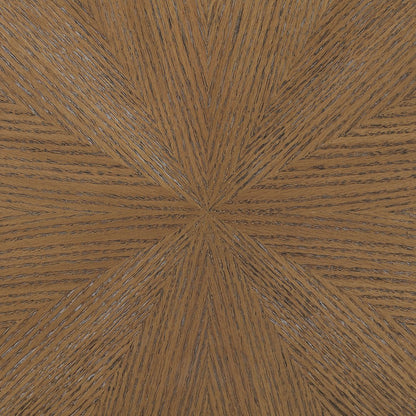 Fenwick 54.25" Brown Cane, Oak Veneer And Solid Wood Dining Table