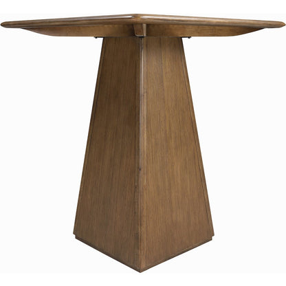 Atrium Brown Walnut Glass And Cane Top With Solid Wood Base Bar Height Table