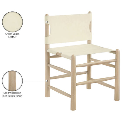 Santos Cream Vegan Leather Upholstered Dining Chair, Set of 2
