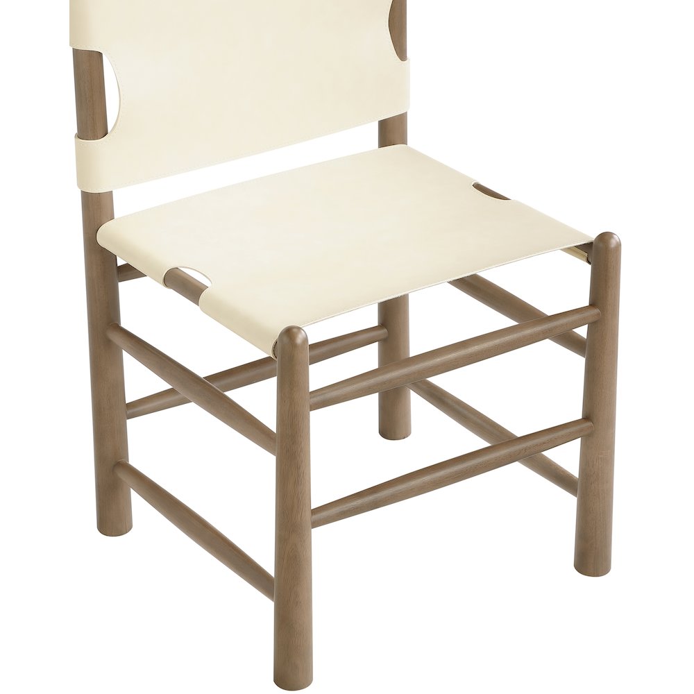 Santos Cream Vegan Leather Upholstered Dining Chair, Set of 2