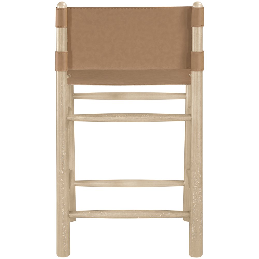 Santos Brown Vegan Leather Upholstered Counter Stool