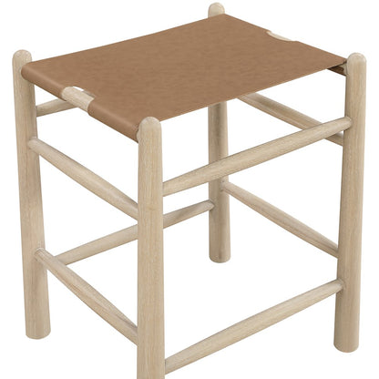 Santos Brown Vegan Leather Upholstered Counter Stool
