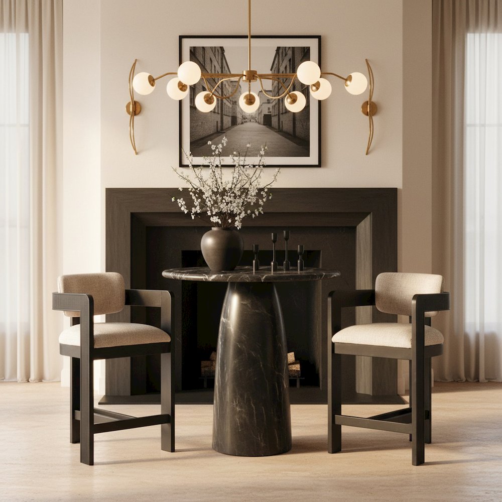Cosenza Black Concrete Indoor/Outdoor Counter Height Table