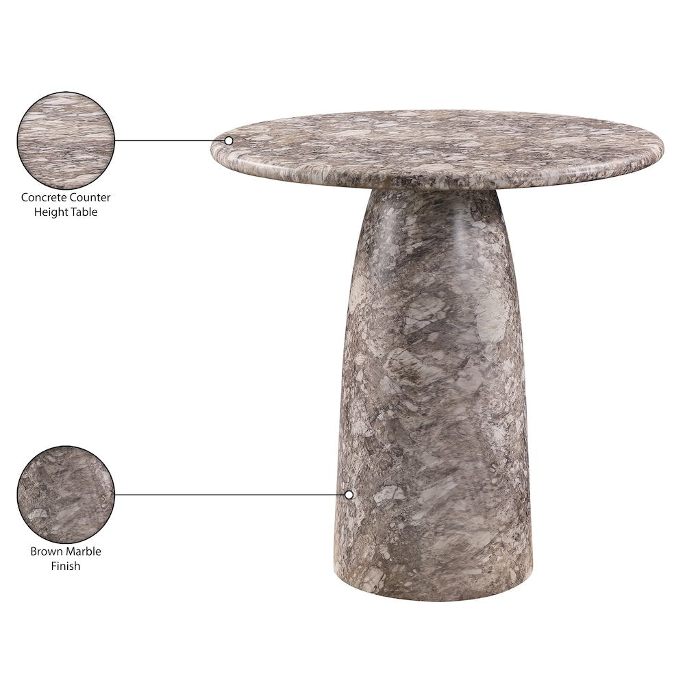 Cosenza Brown Concrete Indoor/Outdoor Counter Height Table