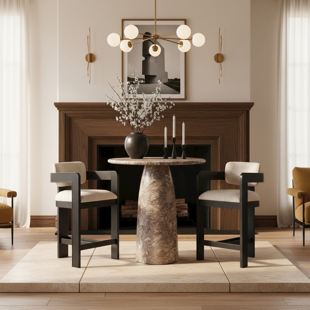 Cosenza Brown Concrete Indoor/Outdoor Counter Height Table