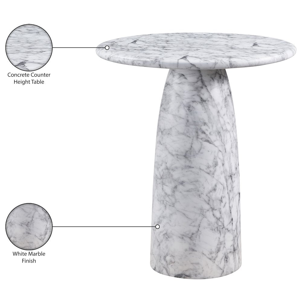 Cosenza White Concrete Indoor/Outdoor Counter Height Table