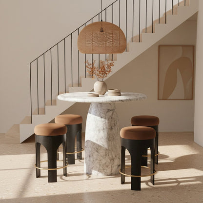 Cosenza White Concrete Indoor/Outdoor Bar Table