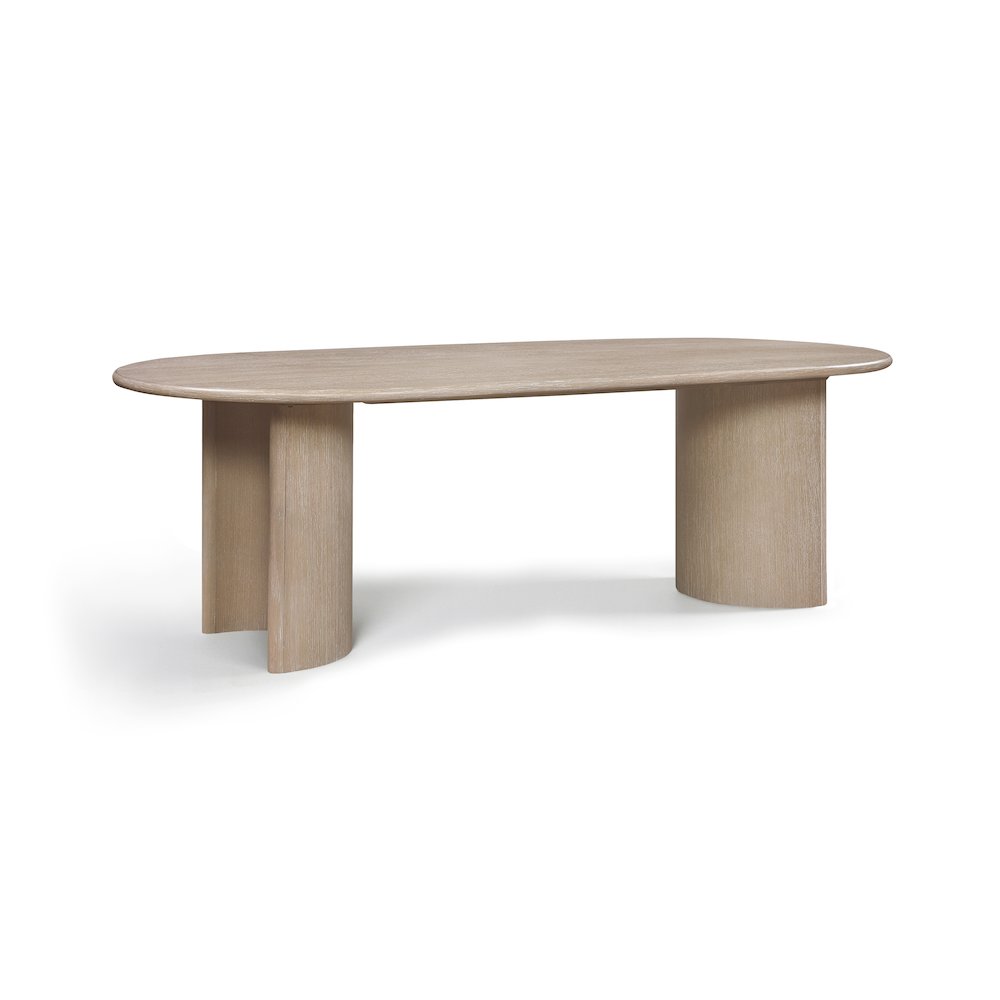 Caldra 94" Natural Oak Veneer And Solid Wood Dining Table
