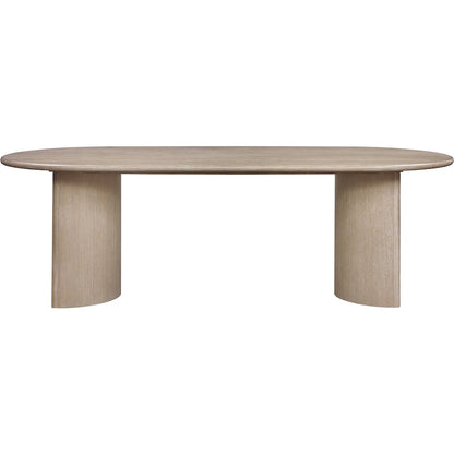 Caldra 94" Natural Oak Veneer And Solid Wood Dining Table