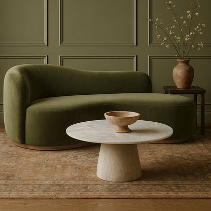 Liona White Marble And Mango Wood Coffee Table