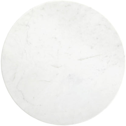 Liona White Marble And Mango Wood End Table