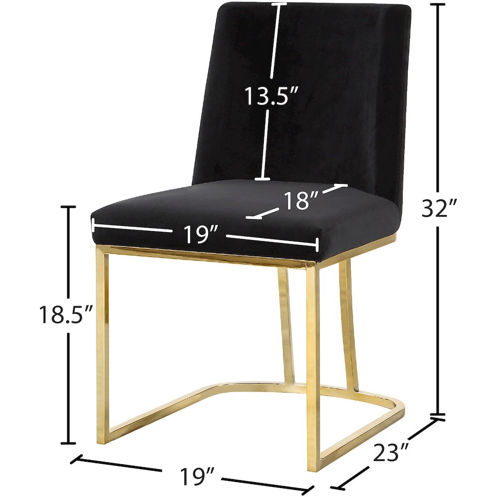 Heidi Black Velvet Dining Chair, Set of 2