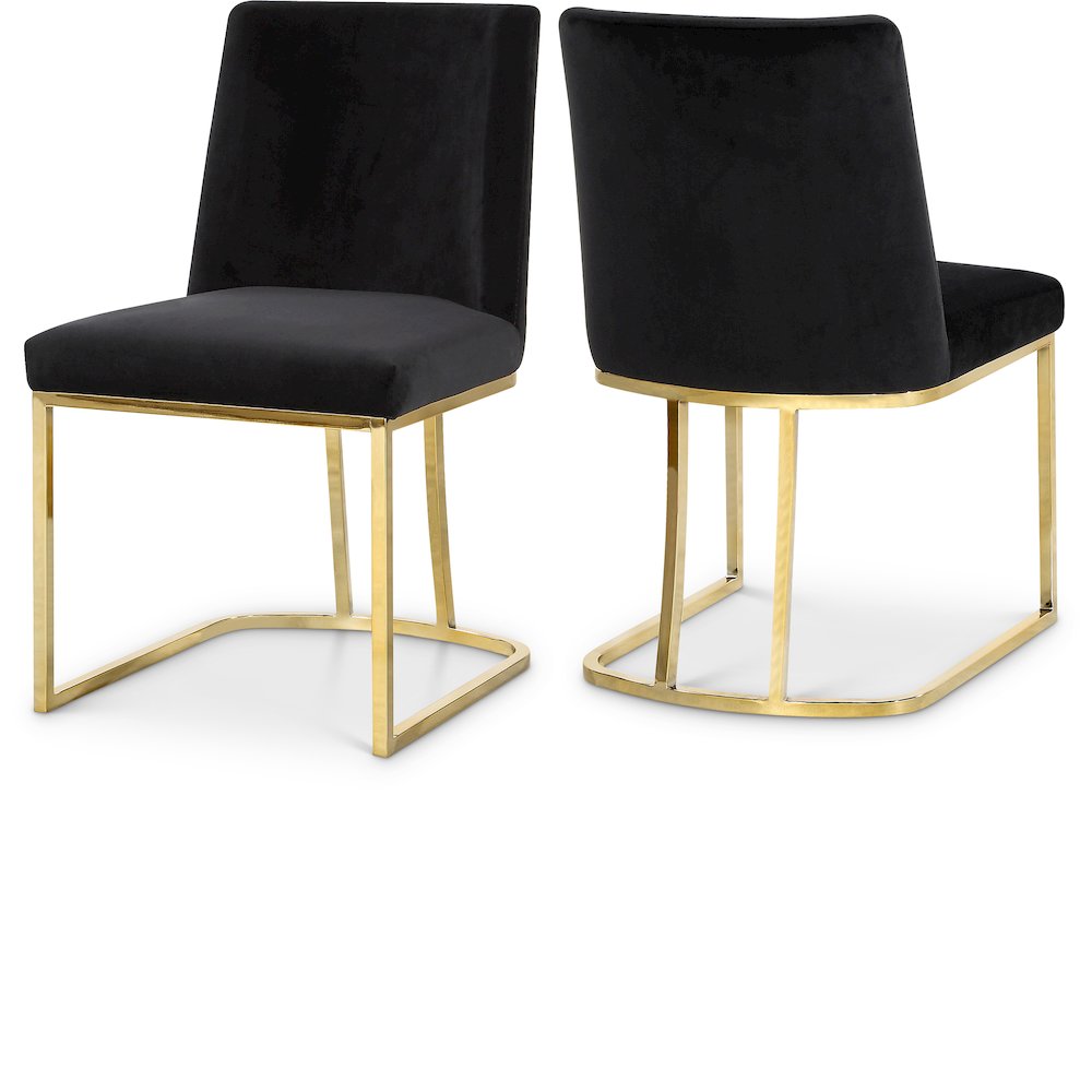 Heidi Black Velvet Dining Chair, Set of 2