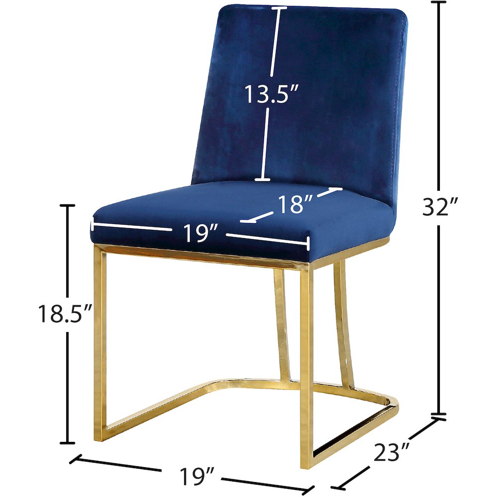Heidi Navy Velvet Dining Chair, Set of 2