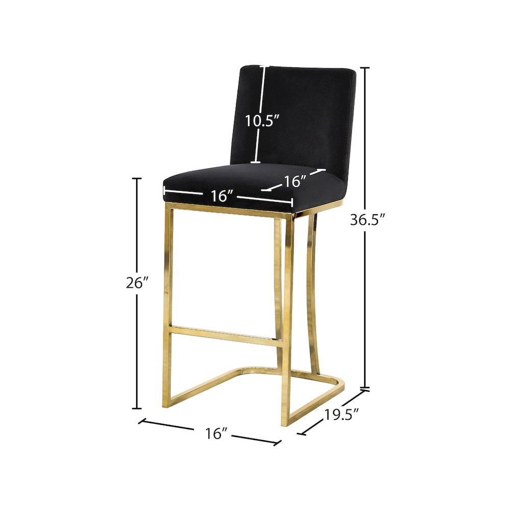 Heidi Black Velvet Stool