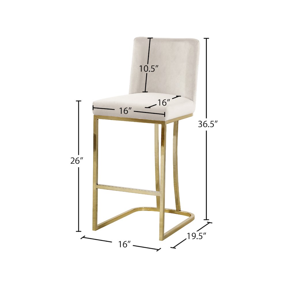 Heidi Cream Velvet Stool