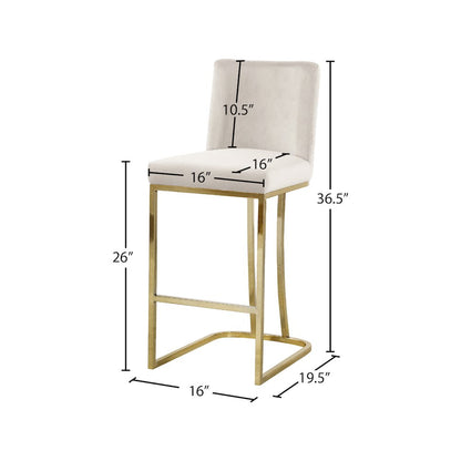 Heidi Cream Velvet Stool