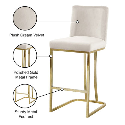 Heidi Cream Velvet Stool