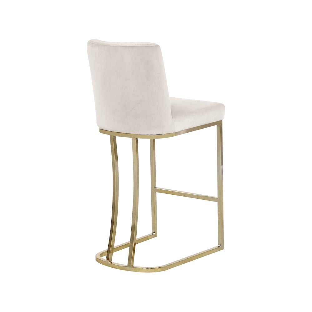Heidi Cream Velvet Stool