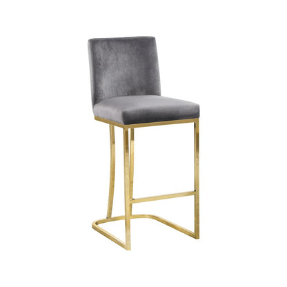 Heidi Grey Velvet Stool