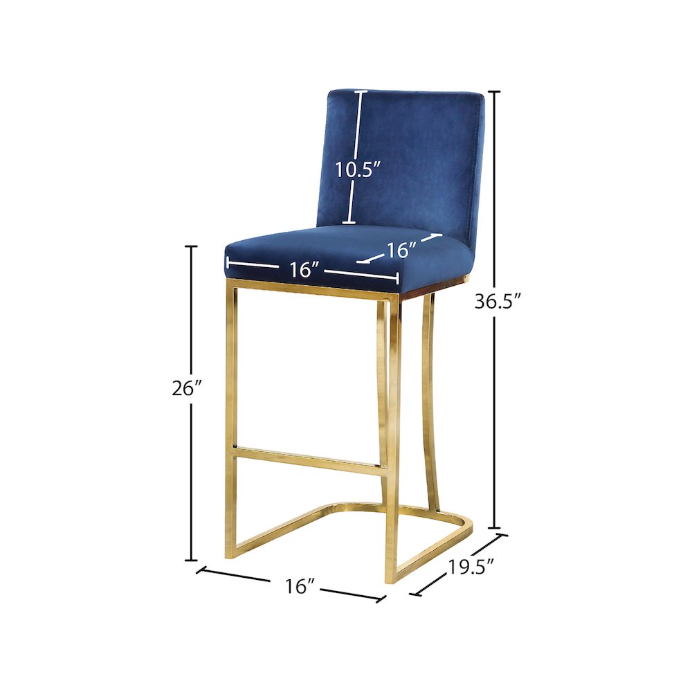 Heidi Navy Velvet Stool