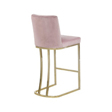 Heidi Pink Velvet Stool