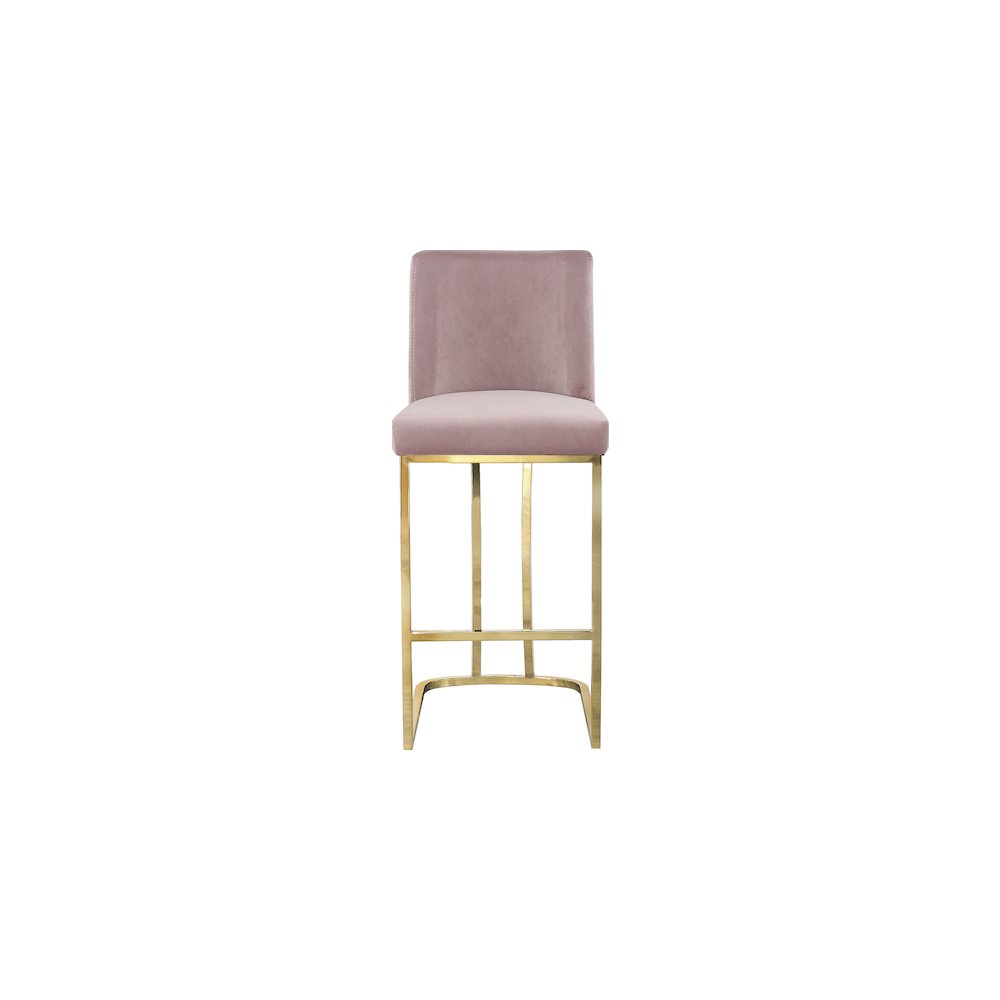 Heidi Pink Velvet Stool
