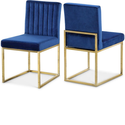 Giselle Navy Velvet Dining Chair, Set of 2