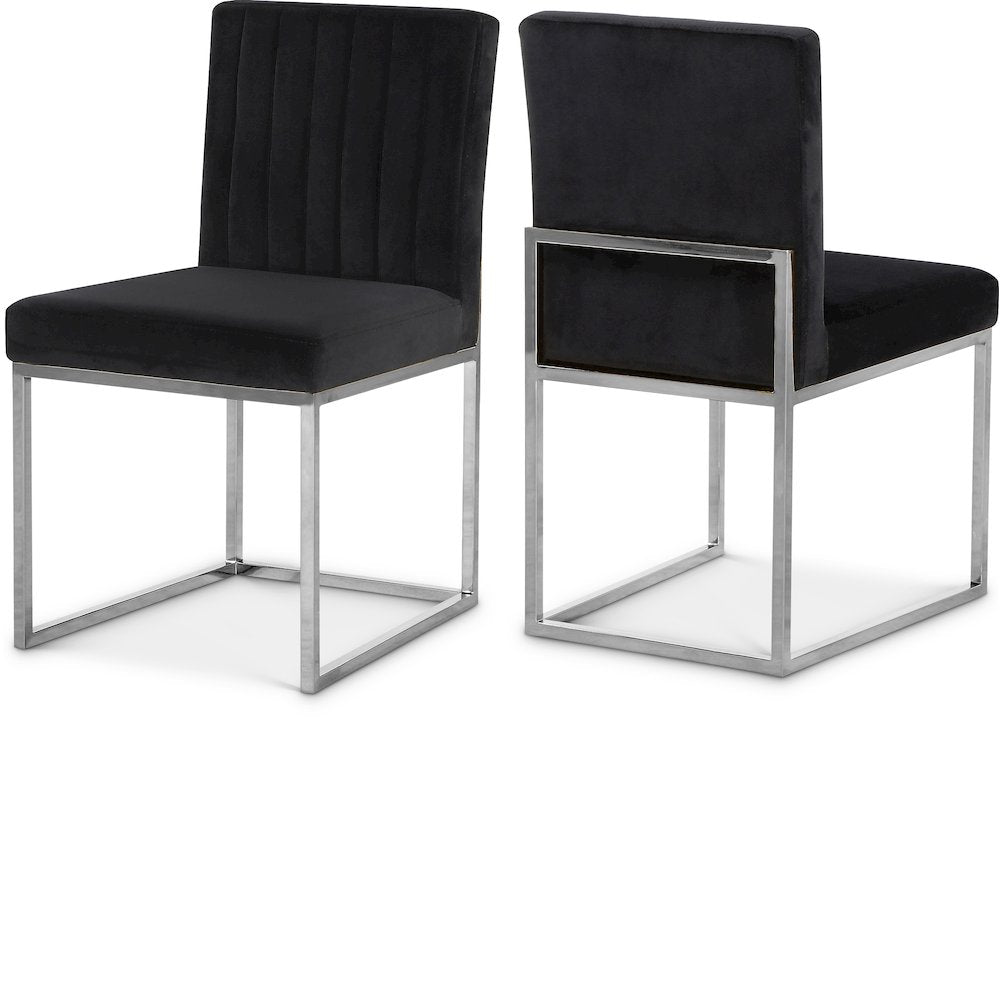 Giselle Black Velvet Dining Chair, Set of 2