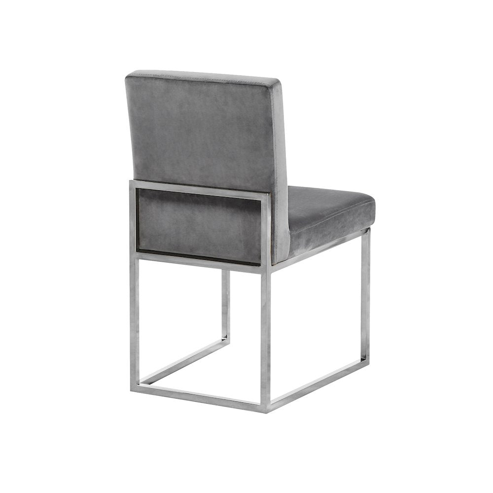 Giselle Grey Velvet Dining Chair, Set of 2