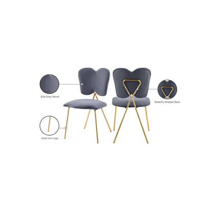 Angel Grey Velvet Dining Chair, Set of 2