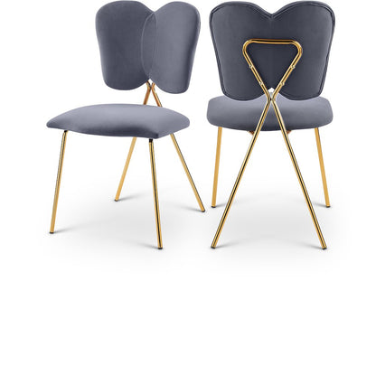 Angel Grey Velvet Dining Chair, Set of 2