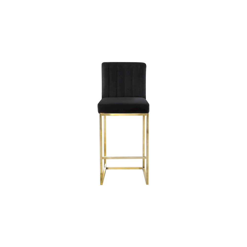 Giselle Black Velvet Stool