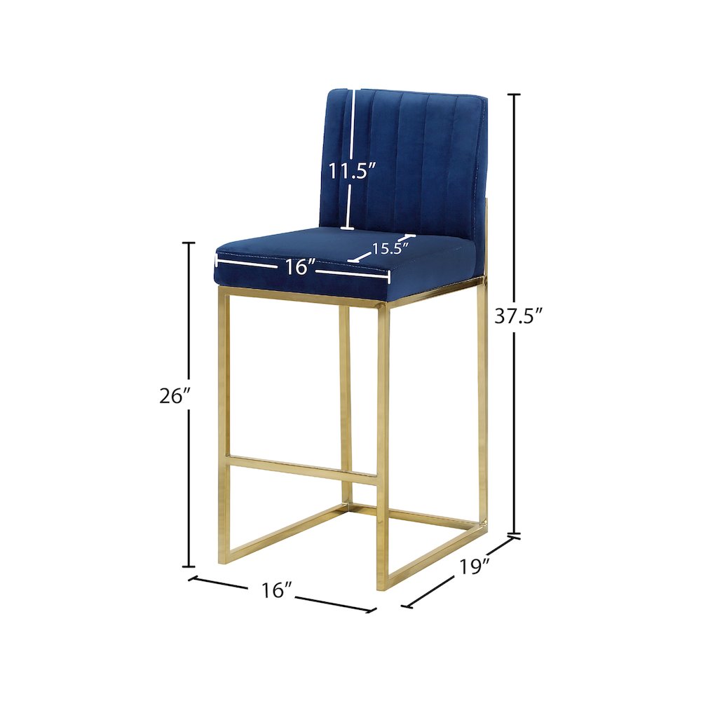 Giselle Navy Velvet Stool