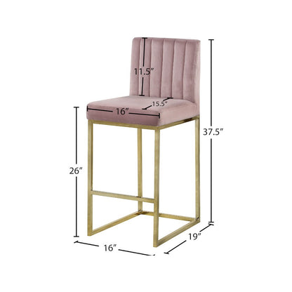Giselle Pink Velvet Stool