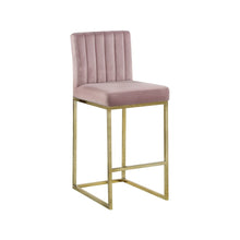 Giselle Pink Velvet Stool
