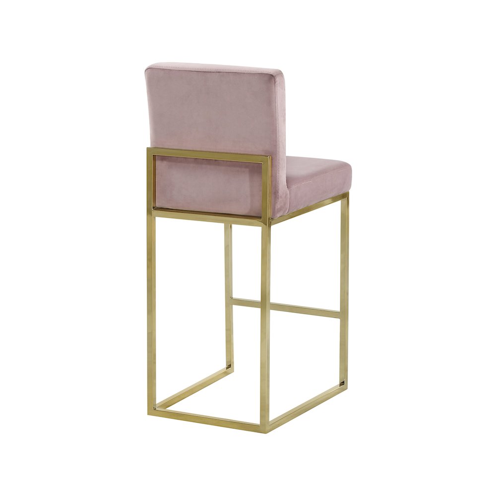 Giselle Pink Velvet Stool