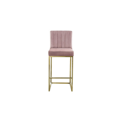 Giselle Pink Velvet Stool